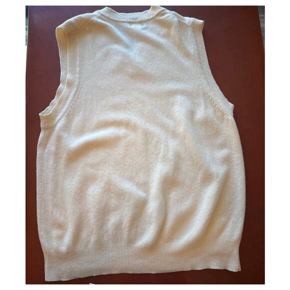 Vintage L.L. Bean Lambswool Cashmere Sweater Vest Pale Yellow XL Tall - Picture 8 of 8